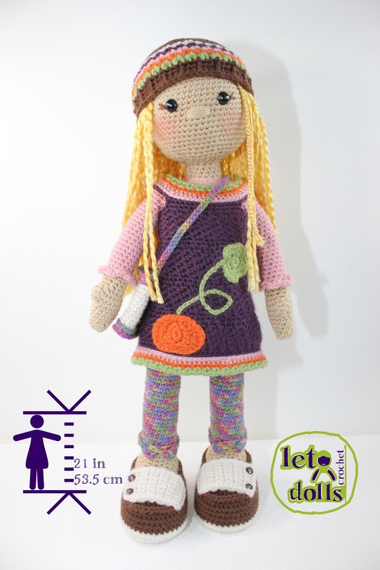 Gabi, Large Crochet Doll Pattern, Amigurumi, 21"/ 53 cm Tall - Image 2