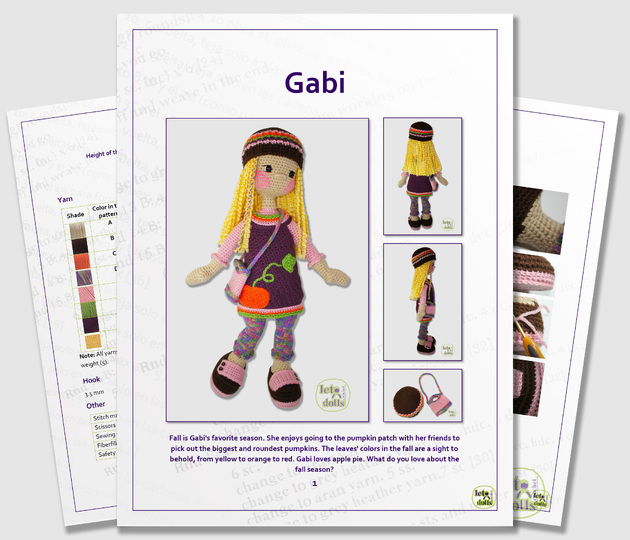 Gabi, Large Crochet Doll Pattern, Amigurumi, 21"/ 53 cm Tall