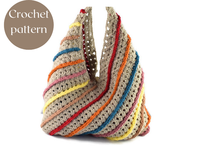 "Not your granny" crochet bag pattern- crochet tote bag pattern- summer bag