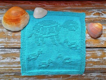 Knitting pattern washcloth / dishcloth "Turtle Love" - easy