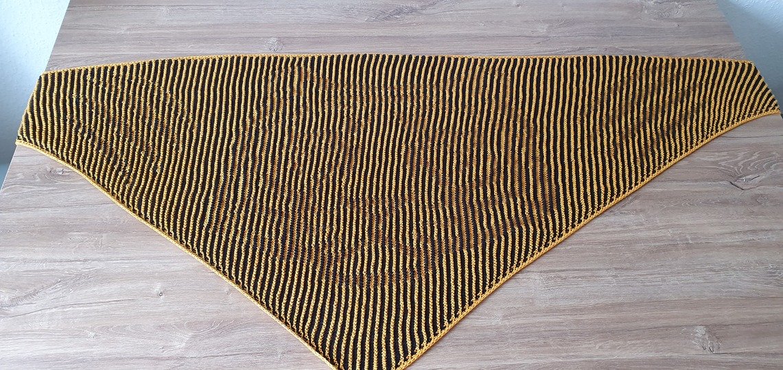 Tigerkopf, Schattenstricken, Illusionsstricken, Motivtuch