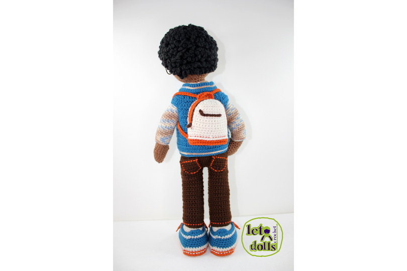 Jamal, Crochet doll, Amigurumi doll, Large doll, 21"/53cm
