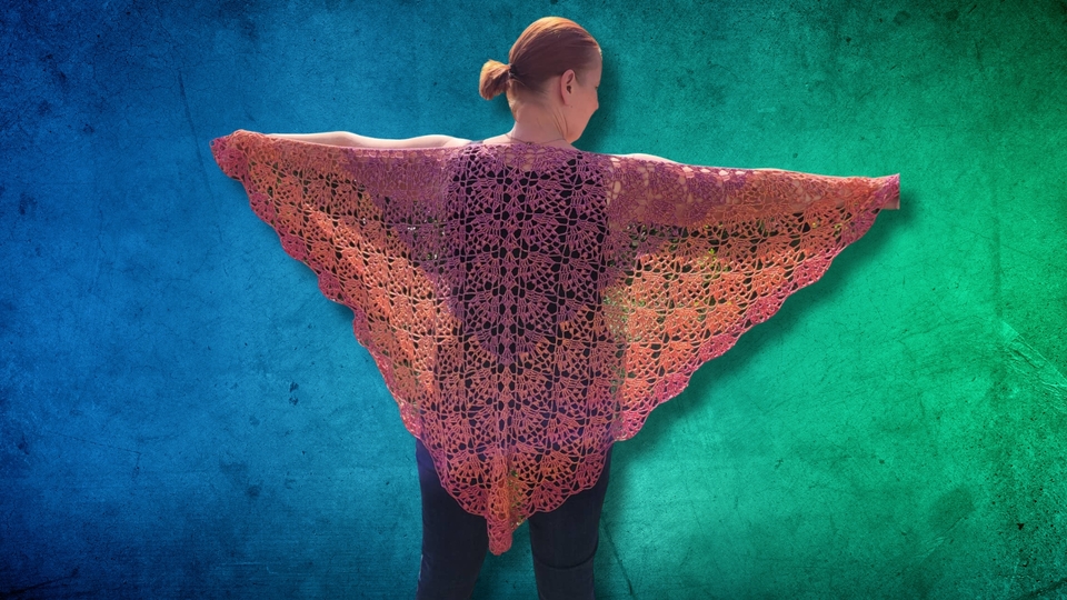 Crochet Pattern Triangle Shawl Aphrodite – with Crochet Chart