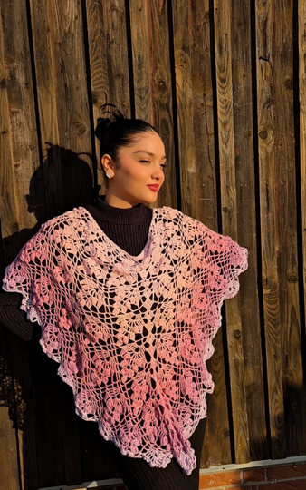 Crochet Pattern Triangle Shawl Aphrodite – with Crochet Chart
