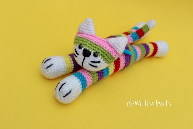Moe The Stripey Cat Amigurumi Animal Toy Kitten - Image 2
