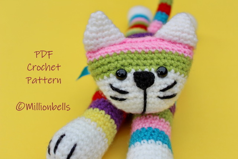 Moe The Stripey Cat Amigurumi Animal Toy Kitten