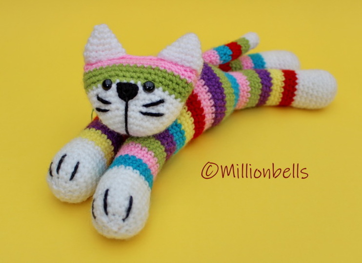 Moe The Stripey Cat Amigurumi Animal Toy Kitten