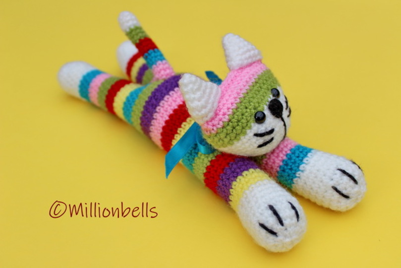 Moe The Stripey Cat Amigurumi Animal Toy Kitten