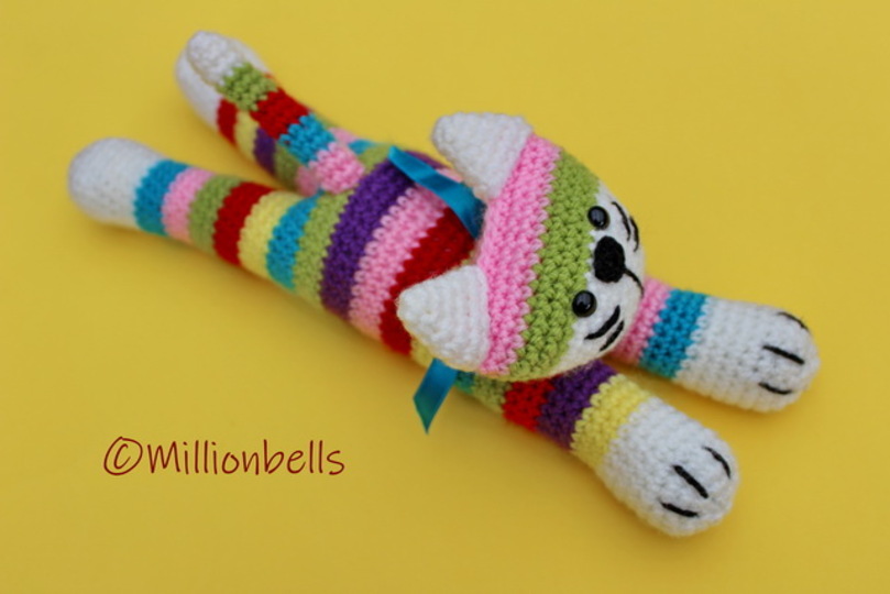 Moe The Stripey Cat Amigurumi Animal Toy Kitten