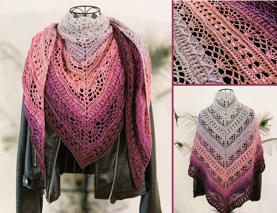 Crochet Pattern Triangular Scarf "Rhoiteia"