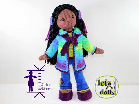 Lily, Large Crochet Doll Pattern, Amigurumi, 21"/ 53 cm Tall