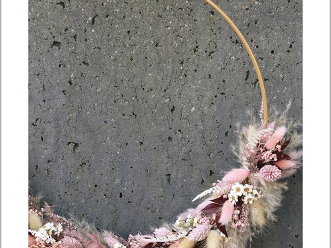 Floral Hoop altrosa/gold Wanddeko/Türkranz