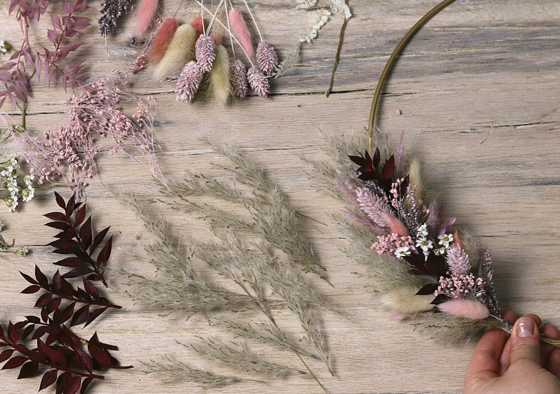 Floral Hoop altrosa/gold Wanddeko/Türkranz - Bild 2