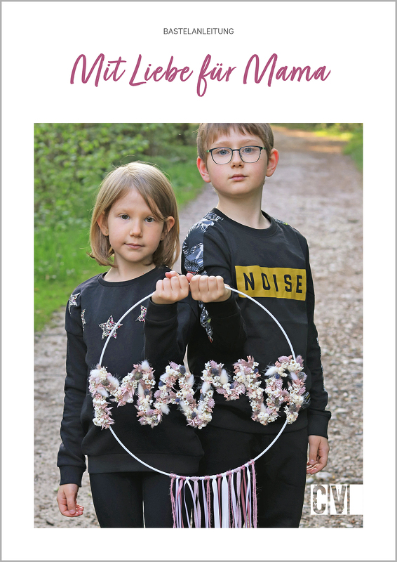 Floral Hoop "Mama" Muttertagsgeschenk Blumenkranz - Bastelanleitung // PDF