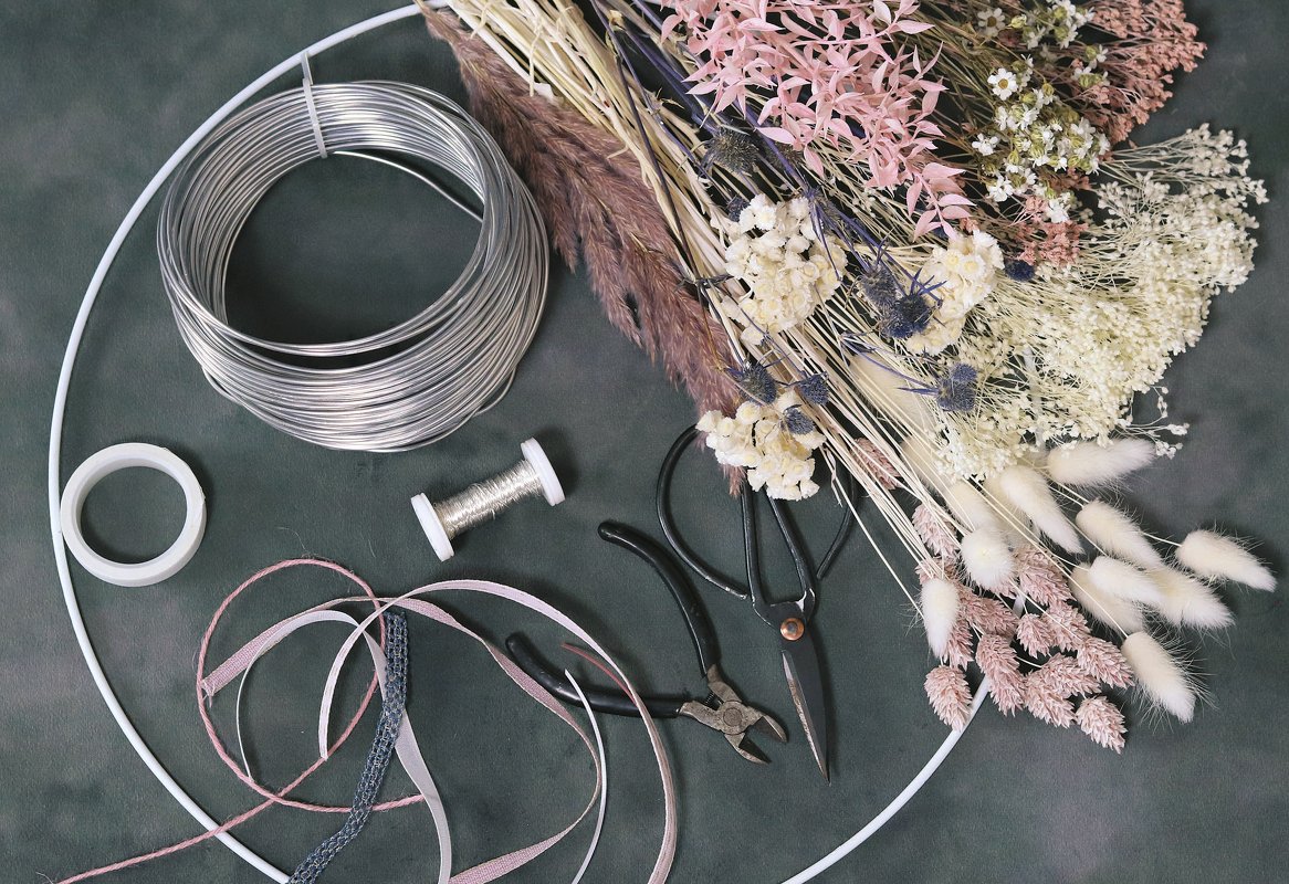 Floral Hoop "Mama" Muttertagsgeschenk Blumenkranz - Bastelanleitung // PDF