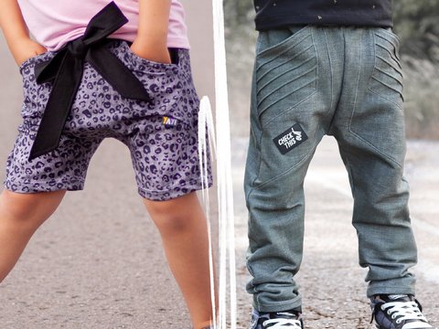 lovely baggy pants 50-104 Schnittmuster Hose Shorts Biesen Schleife Teilung