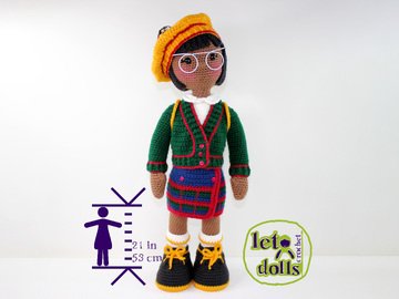Olivia, Large Crochet Doll Pattern, Amigurumi, 21"/ 53 cm Tall