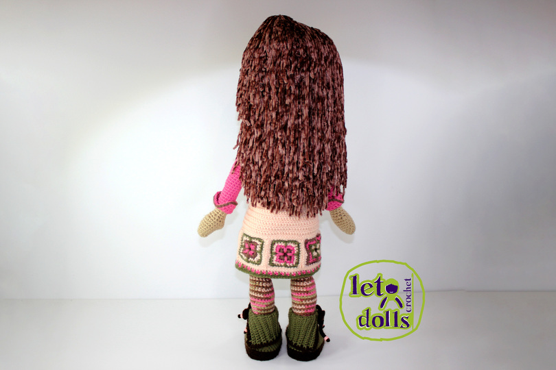 24 inch crochet doll pattern PDF, XL amigurumi doll, Pippa