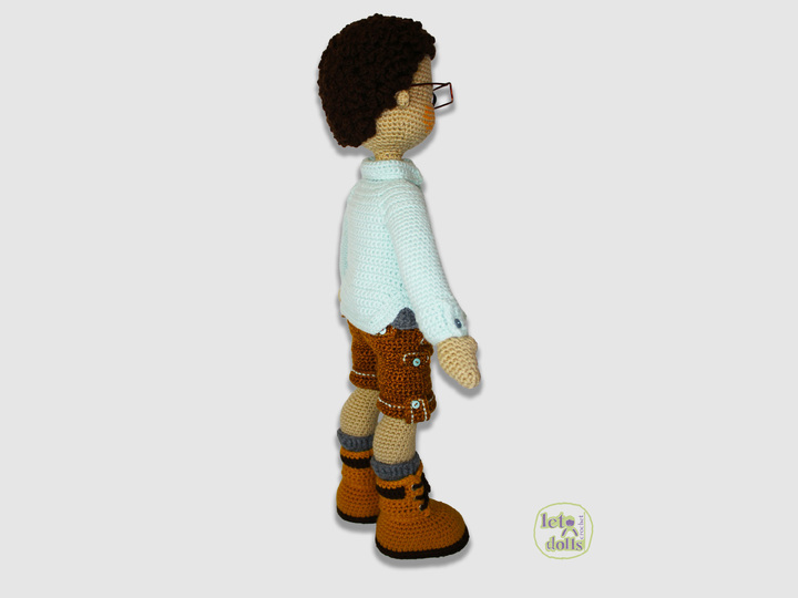 24 inch crochet doll pattern PDF, XL amigurumi doll, Quique