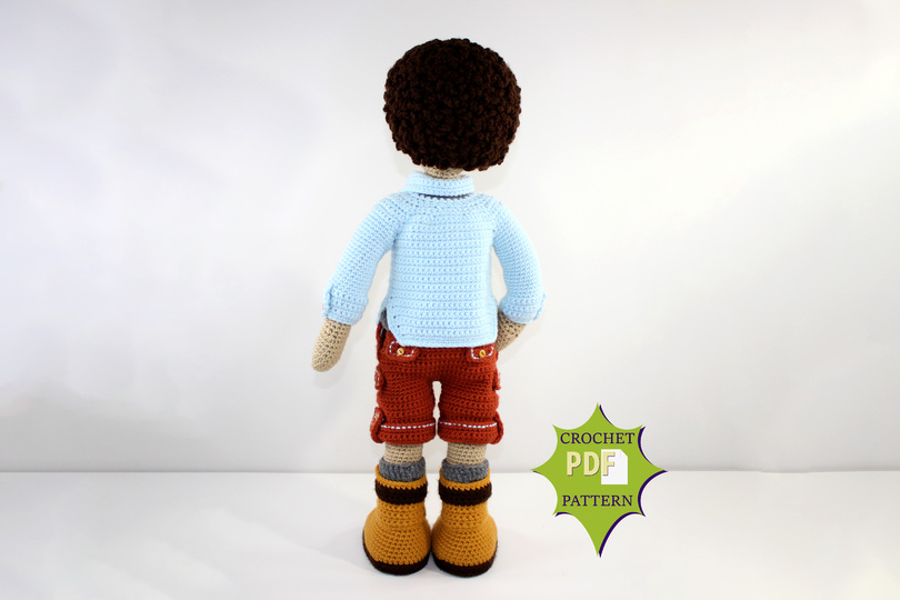 Quique, XLarge Crochet Doll Pattern, Amigurumi, 24"/ 61 cm Tall