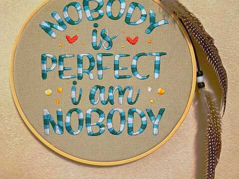 Stickdatei Nobody is perfect, im nobody - 2 Größen