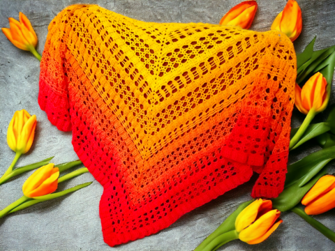 Dreieckstuch „Chayenne BE“ – Häkelanleitung