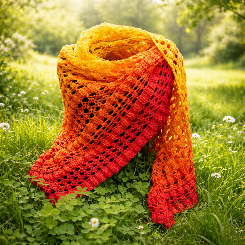 Triangular scarf „Chayenne BE“ – crochet pattern - Image 5