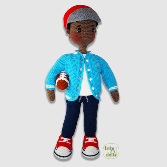 24 inch crochet doll pattern PDF, XL amigurumi doll, Meet Shawn!