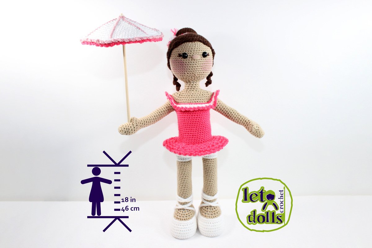 Uma, Medium Crochet Doll Pattern, Amigurumi, 18"/ 46 cm Tall