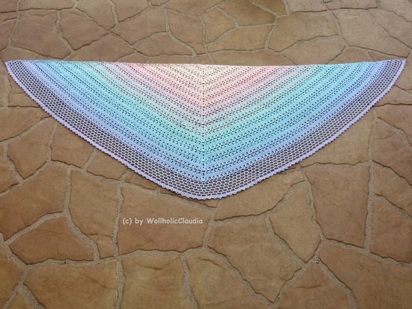 Häkelanleitung Tuch "Sonnenuntergang" - Dreieckig und asymmetrisch