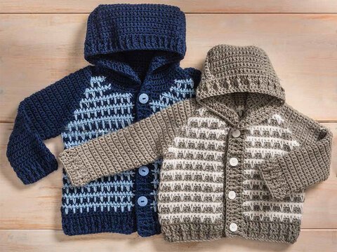 KAPUZENJACKE in 2 Farbvorschlägen, gehäkelt