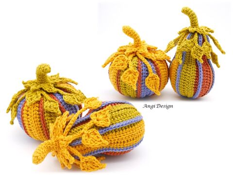 Häkelanleitung bunte Kürbisse