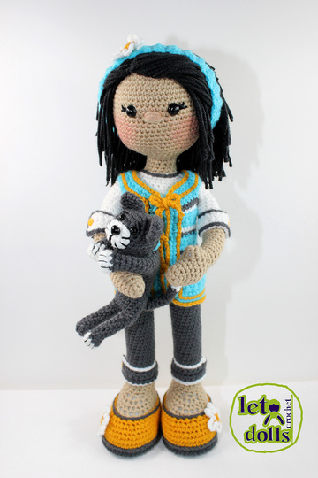 Wendy, Medium Crochet Doll Pattern, Amigurumi, 18"/ 46 cm Tall