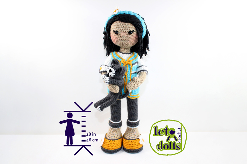 Wendy, Medium Crochet Doll Pattern, Amigurumi, 18"/ 46 cm Tall