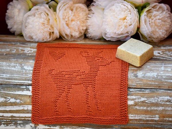 Knitting pattern washcloth / dishcloth "Fawn" - easy