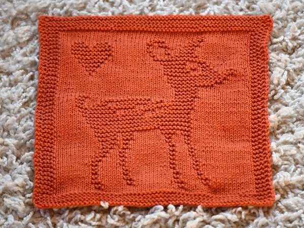 Knitting pattern washcloth / dishcloth "Fawn" - easy
