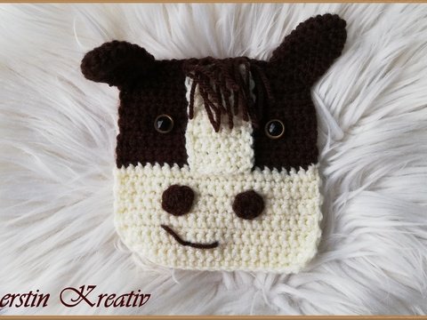 Häkelanleitung Waschlappen / Spültuch Pferdenkopf - perfekt für Anfänger
