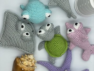 Susi´s Mini-Friends: Sea-Edition (Dolphin, Whale, Turtle, Starfish, Shark)