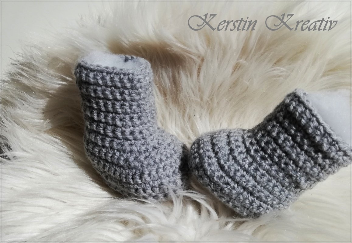 Häkelanleitung Babyschuhe 10 cm Sohlenlänge