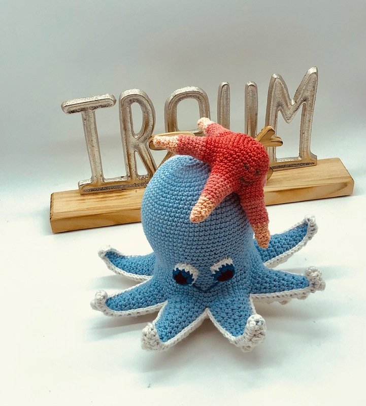 Häkelanleitung Oktopus Oskar mit Seestern Seastar