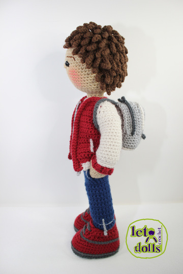 Yvon, Small Crochet Doll Pattern, Amigurumi, 15"/ 38 cm Tall