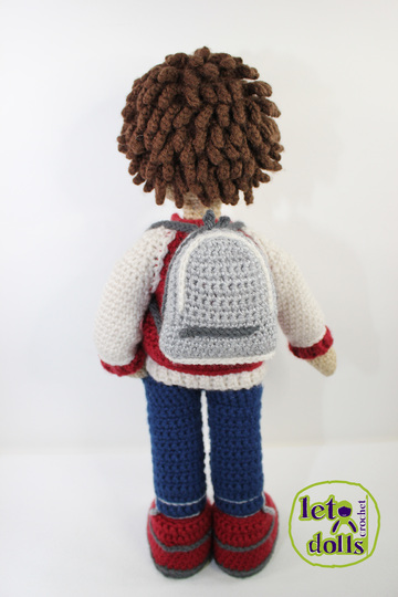 Yvon, Small Crochet Doll Pattern, Amigurumi, 15"/ 38 cm Tall