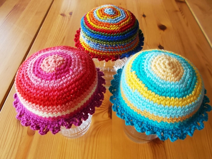 Insektenschutz-H&uuml;tchen - Abdeckung f&uuml;r Gl&auml;ser &ndash; H&auml;kelanleitung