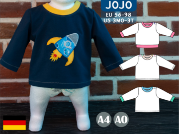 Jojo – Baby Pullover mit 1-2 Knopfleisten & Bündchen (Gr. 56-98, A4+A0)