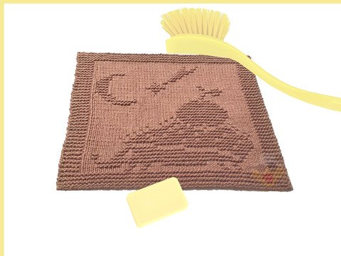 herbstliches Igel Spültuch Waschlappen „Apfeldieb“ Strickmotiv Anleitung