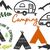 Camping  - Silhouette - Stickdatei - Tipi - Wohnanh&auml;nger - Zelt - Boho