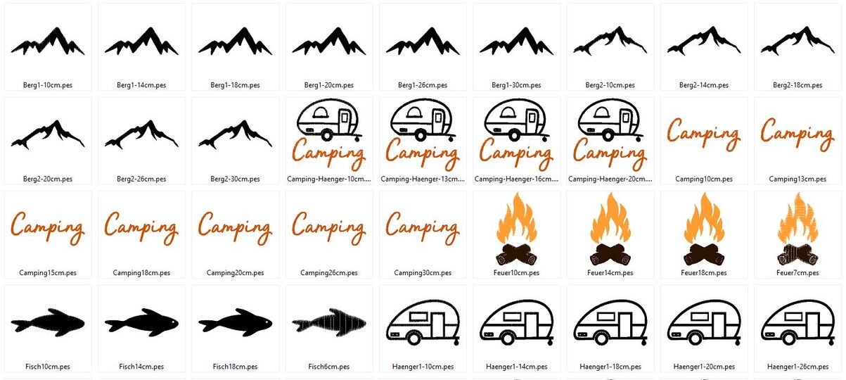 Camping  - Silhouette - Stickdatei - Tipi - Wohnanh&auml;nger - Zelt - Boho