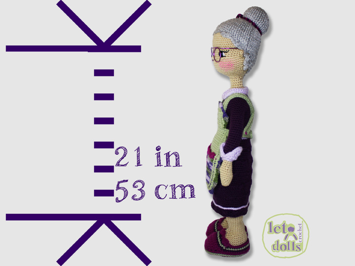 24 inch crochet doll pattern PDF, XL amigurumi doll, Marilyn