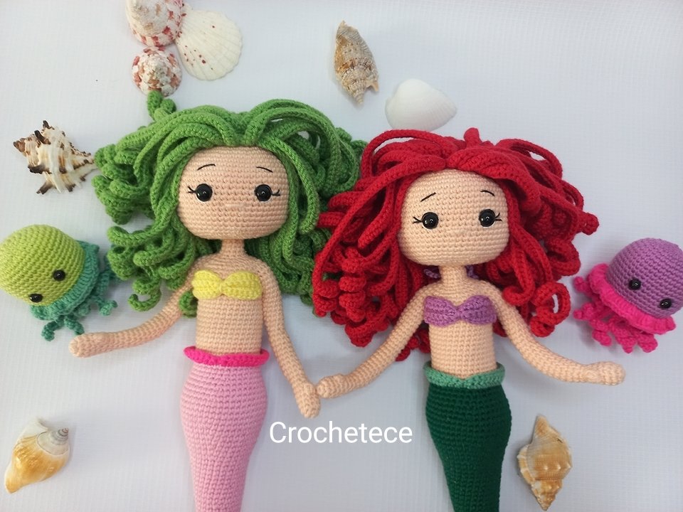 Crochet mermaid pattern doll and jellyfish pattern amigurumi doll princess - Image 6