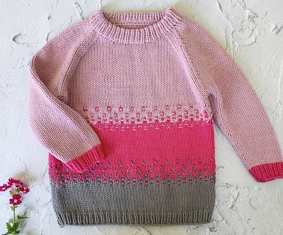 Strickanleitung Kinderpullover Jule Größe 68 - 80 Kinder